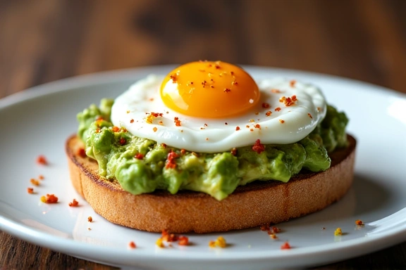Avocado Toast with poached egg and everything bagel seasoning.